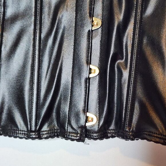 0X 12W Torrid Large Black Pleather Panty Set Lingerie Pinup Plussize Sweetheart - Picture 3 of 10